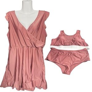 Swim Romper and Bikini Set